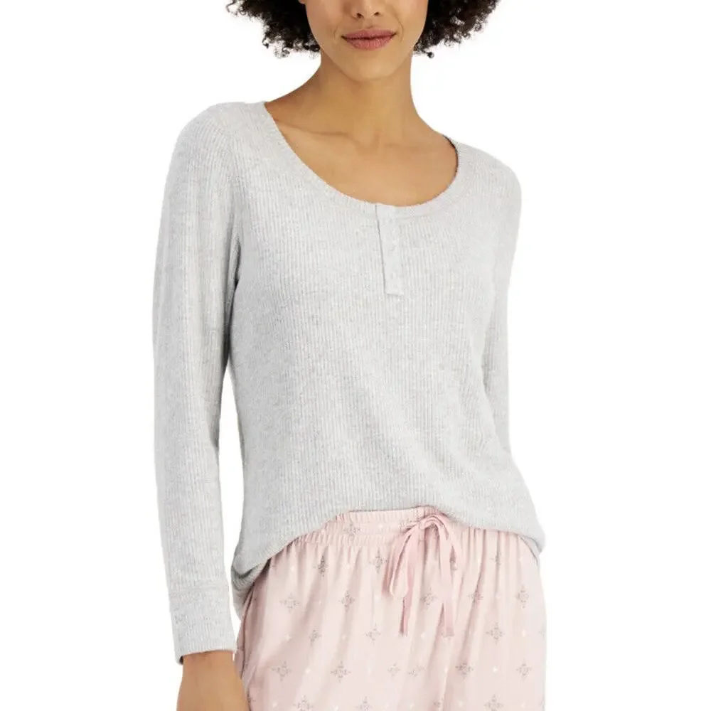 Charter Club Intimates Womans Sz XXL Ribbed Henley‎ T-Shirt Pajama Top